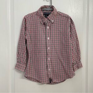 Kitestrings Classic Kids Red Black White Plaid Button-Down Shirt Size 6